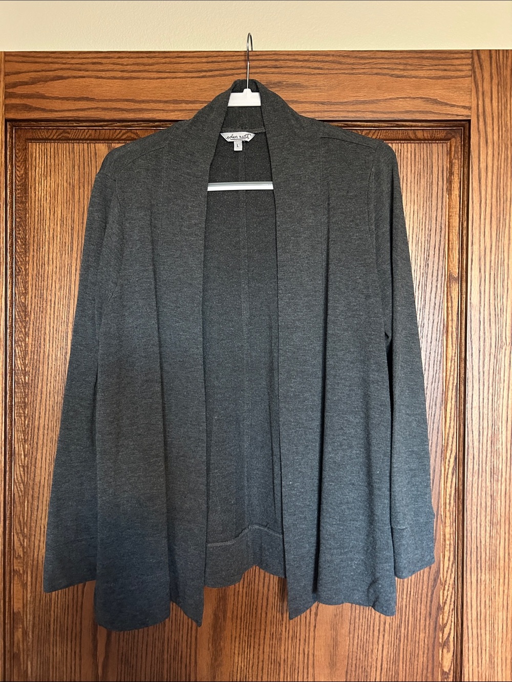 Open-Front Gray Women's Cardigan Sweater